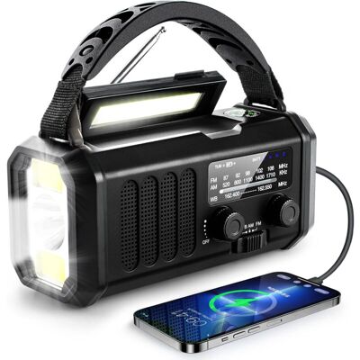 OEM Radio Di Emergenza Crezuo Ad Energia Solare Con Manovella, Power Bank Da 10.000 Mah, Previsioni Meteo, Luce E Allarme Sos, Adatta A Situazioni Di Emergenza, Nera.-crezuo OEM Radio Di Emergenza Crezuo Ad Energia Solare Con Manovella, Power Bank Da 10.000 Mah, Previsioni Meteo, Luce E Allarme Sos, Adatta A Situazioni Di Emergenza, Nera.-crezuo