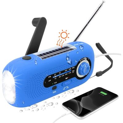 OEM Radio A Dinamo Solare, Radio Solare Con Allarme Sos Per Emergenze, Piccola Radio, Radio Impermeabile Ipx3, Radio A Manovella Am/fm, Torcia Elettrica, Batteria Da 2000 Mah (blu) OEM Radio A Dinamo Solare, Radio Solare Con Allarme Sos Per Emergenze, Piccola Radio, Radio Impermeabile Ipx3, Radio A Manovella Am/fm, Torcia Elettrica, Batteria Da 2000 Mah (blu)