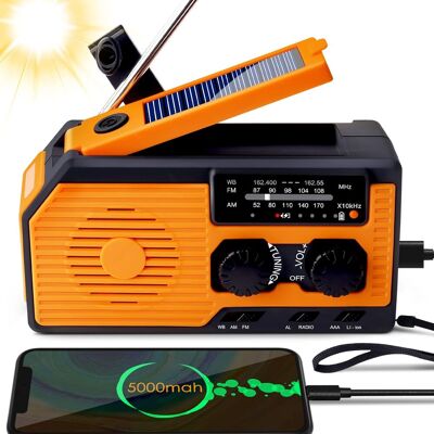 OEM Radio Solare Di Emergenza, Radio Di Emergenza A Manovella Con Ricarica Solare, Batteria Da 5000 Mah, Caricabatterie Di Tipo C, Radio Meteorologica Con Torcia, Allarme Sos E Wb/am/fm Per La Sopravviven OEM Radio Solare Di Emergenza, Radio Di Emergenza A Manovella Con Ricarica Solare, Batteria Da 5000 Mah, Caricabatterie Di Tipo C, Radio Meteorologica Con Torcia, Allarme Sos E Wb/am/fm Per La Sopravviven