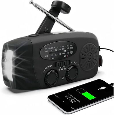OEM Radio Di Emergenza Multifunzione Am/fm/noaa Con Manovella, Alimentazione Solare E Batteria Integrata Da 600 Mah, Luce Led E Allarme Meteo. OEM Radio Di Emergenza Multifunzione Am/fm/noaa Con Manovella, Alimentazione Solare E Batteria Integrata Da 600 Mah, Luce Led E Allarme Meteo.
