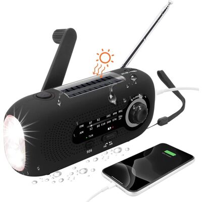 OEM Radio Solare Portatile, Radio A Dinamo, Radio Solare Con Allarme Sos Per Emergenze, Piccola Radio, Radio Impermeabile Ipx3, Radio A Manovella Am/fm, Torcia Elettrica, Batteria Da 2000 Mah (nero) OEM Radio Solare Portatile, Radio A Dinamo, Radio Solare Con Allarme Sos Per Emergenze, Piccola Radio, Radio Impermeabile Ipx3, Radio A Manovella Am/fm, Torcia Elettrica, Batteria Da 2000 Mah (nero)