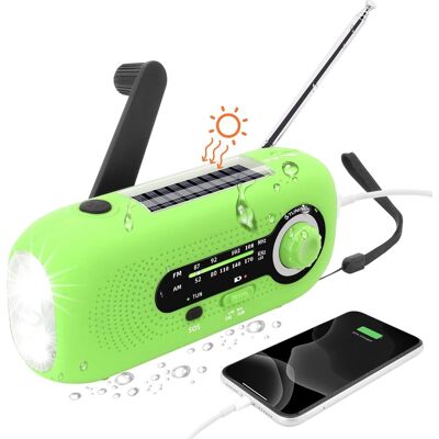 OEM Radio A Dinamo Solare, Radio Solare Con Allarme Sos Per Emergenze, Piccola Radio, Radio Impermeabile Ipx3, Radio A Manovella Am/fm, Torcia Elettrica, Batteria Da 2000 Mah (verde) OEM Radio A Dinamo Solare, Radio Solare Con Allarme Sos Per Emergenze, Piccola Radio, Radio Impermeabile Ipx3, Radio A Manovella Am/fm, Torcia Elettrica, Batteria Da 2000 Mah (verde)