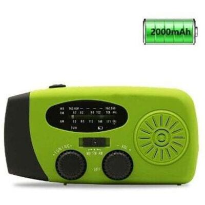 OEM Radio Di Emergenza A Manovella Ad Energia Solare Con Luce Led, Caricabatterie Portatile Da 2000 Mah, Ricezione Am/fm/meteo, Verde OEM Radio Di Emergenza A Manovella Ad Energia Solare Con Luce Led, Caricabatterie Portatile Da 2000 Mah, Ricezione Am/fm/meteo, Verde