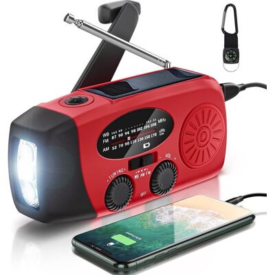 OEM Radio Di Emergenza Portatile A Energia Solare Da 2000 Mah Con Am/fm, Torcia Elettrica, Allarme Sos E Caricabatterie Per Cellulari. OEM Radio Di Emergenza Portatile A Energia Solare Da 2000 Mah Con Am/fm, Torcia Elettrica, Allarme Sos E Caricabatterie Per Cellulari.