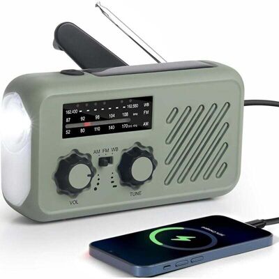 OEM Radio Portatile Di Emergenza, Radio Di Backup Fm/am Con Ricarica Solare, Radio A Dinamo A Manovella Con Torcia, Luce Di Lettura A Led, Power Bank Da 2000 Mah, Allarme Sos Per Campeggio All'aperto - Cr OEM Radio Portatile Di Emergenza, Radio Di Backup Fm/am Con Ricarica Solare, Radio A Dinamo A Manovella Con Torcia, Luce Di Lettura A Led, Power Bank Da 2000 Mah, Allarme Sos Per Campeggio All'aperto - Cr