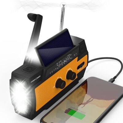 OEM Radio Meteorologica Di Emergenza 4000mah (modello A3) Caricabatterie Portatile Alimentato A Energia Solare/manovella/batteria Con Am/fm, Torcia A Led, Allarme Sos Per Escursioni E Attività All'aperto OEM Radio Meteorologica Di Emergenza 4000mah (modello A3) Caricabatterie Portatile Alimentato A Energia Solare/manovella/batteria Con Am/fm, Torcia A Led, Allarme Sos Per Escursioni E Attività All'aperto