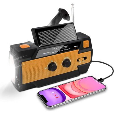 OEM Radio Solare, Radio A Manovella Con Am/fm, Batteria Ricaricabile Integrata Da 4.000 Mah, 4 Modalità, Torcia Led, Allarme Sos Per Emergenze All'aperto (arancione) OEM Radio Solare, Radio A Manovella Con Am/fm, Batteria Ricaricabile Integrata Da 4.000 Mah, 4 Modalità, Torcia Led, Allarme Sos Per Emergenze All'aperto (arancione)