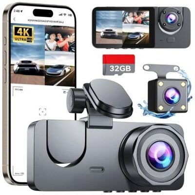 OEM Dashcam 4k Anteriore Posteriore Con Wi-fi E Gps – Fotocamera 3 170° Ampio Angolo Di Visione Di Notte Wdr G – Sensor Modalità Di Parcheggio 24 Ore OEM Dashcam 4k Anteriore Posteriore Con Wi-fi E Gps – Fotocamera 3 170° Ampio Angolo Di Visione Di Notte Wdr G – Sensor Modalità Di Parcheggio 24 Ore