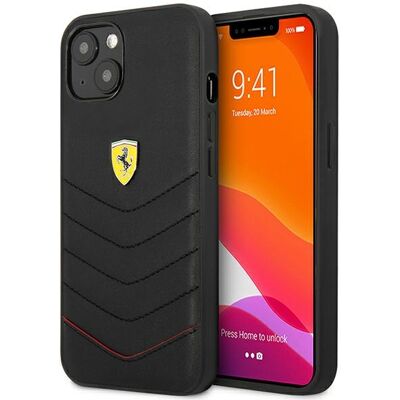 Custodia in pelle Ferrari per iPhone 13 Mini con design trapuntato Custodia in pelle Ferrari per iPhone 13 Mini con design trapuntato