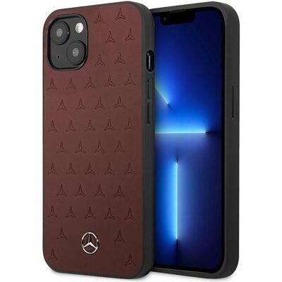 Custodia in Pelle Mercedes Benz Stelle per iPhone 13 mini - Rosso Custodia in Pelle Mercedes Benz Stelle per iPhone 13 mini - Rosso