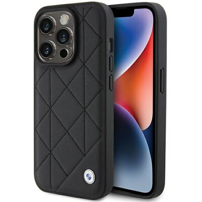 Custodia in Pelle Trapuntata BMW per iPhone 15 Pro Max - Nero Custodia in Pelle Trapuntata BMW per iPhone 15 Pro Max - Nero