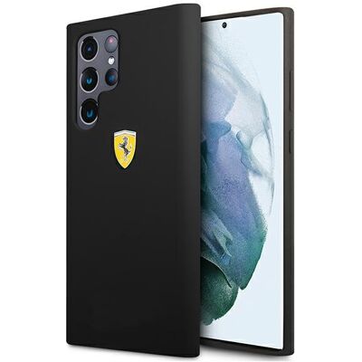 Custodia in silicone Ferrari Galaxy S22 Ultra - Softouch Nero Custodia in silicone Ferrari Galaxy S22 Ultra - Softouch Nero
