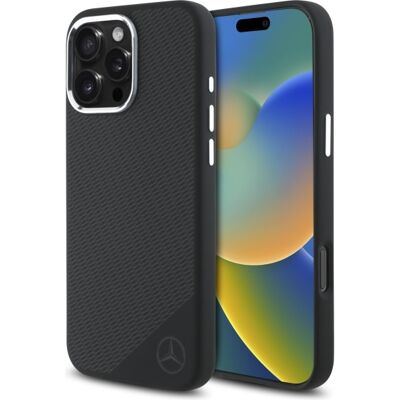 Mercedes-Benz Modello iPhone 16 Pro Max - Custodia in silicone con motivo in legno Mercedes-Benz Modello iPhone 16 Pro Max - Custodia in silicone con motivo in legno
