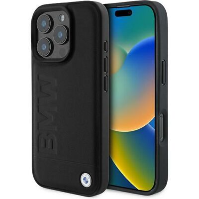 Custodia protettiva BMW iPhone 16 Pro in pelle a caldo - Nero Custodia protettiva BMW iPhone 16 Pro in pelle a caldo - Nero