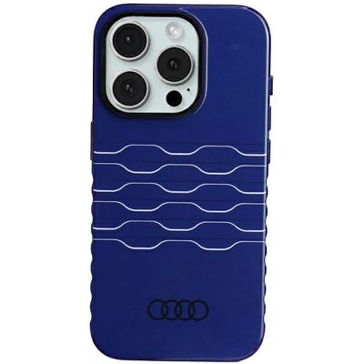 Custodia rigida Audi iPhone 15 Pro - Blu navy MagSafe Custodia rigida Audi iPhone 15 Pro - Blu navy MagSafe