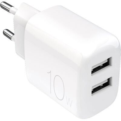 Caricatore da Parete Puro PROLITE 2xUSB-A 10W Bianco Caricatore da Parete Puro PROLITE 2xUSB-A 10W Bianco