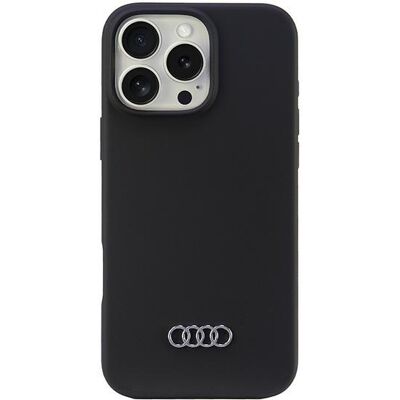 Custodia in Silicone Nera Audi per iPhone 16 Pro Max - Cover Smartphone Custodia in Silicone Nera Audi per iPhone 16 Pro Max - Cover Smartphone