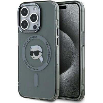 Custodia MagSafe Karl Lagerfeld IML Karl Head Metal Frame per iPhone 15 Pro Max Nero Custodia MagSafe Karl Lagerfeld IML Karl Head Metal Frame per iPhone 15 Pro Max Nero