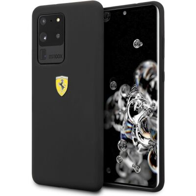 Custodia rigida in silicone nero Ferrari per Samsung Galaxy S20 Ultra Custodia rigida in silicone nero Ferrari per Samsung Galaxy S20 Ultra