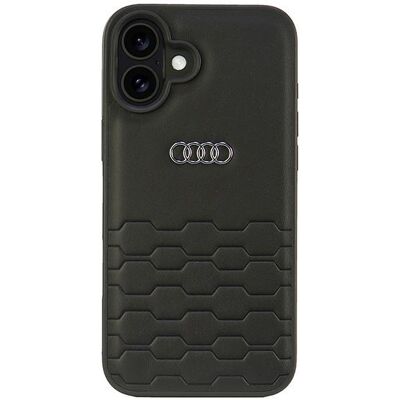 Custodia rigida in pelle sintetica Audi iPhone 16 Plus - Cover Custodia rigida in pelle sintetica Audi iPhone 16 Plus - Cover
