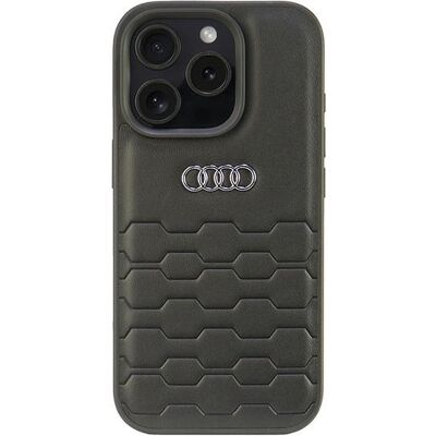 Custodia rigida in pelle sintetica Audi per iPhone 16 Pro Custodia rigida in pelle sintetica Audi per iPhone 16 Pro