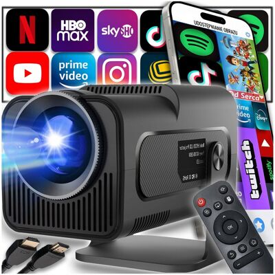 OEM Proiettore Per Film, Proiettore Android 11, Tv, Wi-fi, Bluetooth, Portatile, 300 Ansi OEM Proiettore Per Film, Proiettore Android 11, Tv, Wi-fi, Bluetooth, Portatile, 300 Ansi
