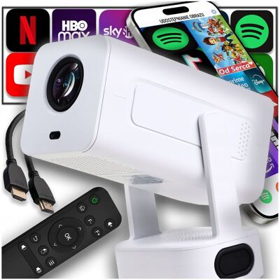 OEM Proiettore Per Film, Android Tv, Wi-fi, Bluetooth, Full Hd, Portatile, Bianco OEM Proiettore Per Film, Android Tv, Wi-fi, Bluetooth, Full Hd, Portatile, Bianco