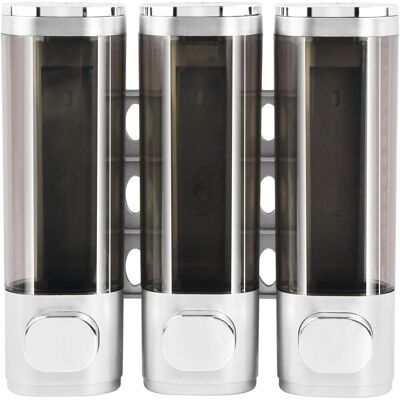 OEM Set Di 3 Dispenser Di Sapone Liquido Da Doccia A Parete, Non Richiedono Foratura, Per Bagnoschiuma, Shampoo, Balsamo, Lozione, 3 X 300 Ml (argento) OEM Set Di 3 Dispenser Di Sapone Liquido Da Doccia A Parete, Non Richiedono Foratura, Per Bagnoschiuma, Shampoo, Balsamo, Lozione, 3 X 300 Ml (argento)