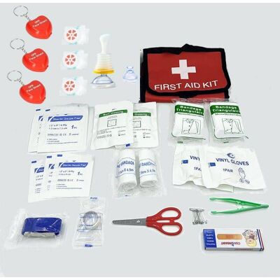 OEM Kit Di Pronto Soccorso Da 46 Pezzi Con Maschera Respiratoria Per Adulti/bambini E Dispositivo Anti-soffocamento – Ideale Per Auto, Casa, Ufficio, Viaggi OEM Kit Di Pronto Soccorso Da 46 Pezzi Con Maschera Respiratoria Per Adulti/bambini E Dispositivo Anti-soffocamento – Ideale Per Auto, Casa, Ufficio, Viaggi