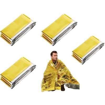 OEM Set Di 4 Coperte Di Emergenza - Coperta Di Emergenza 160x210 Cm - Coperta Isolante Per Kit Di Pronto Soccorso - Coperta Di Pronto Soccorso OEM Set Di 4 Coperte Di Emergenza - Coperta Di Emergenza 160x210 Cm - Coperta Isolante Per Kit Di Pronto Soccorso - Coperta Di Pronto Soccorso