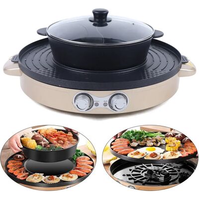 GOJOY Hot Pot E Barbecue Elettrico Multifunzione 2-in-1 – Grill/pentola Elettrica Portatile Senza Fumo – 2200w – Per Uso Domestico/interno – Senza Fumo – Design A Doppia Sezione (oro) GOJOY Hot Pot E Barbecue Elettrico Multifunzione 2-in-1 – Grill/pentola Elettrica Portatile Senza Fumo – 2200w – Per Uso Domestico/interno – Senza Fumo – Design A Doppia Sezione (oro)