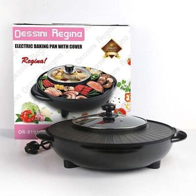 TRADE SHOP TRAESIO - Griglia Elettrica Con Pentola Coperchio Multifunzione 2in1 Barbecue Zuppe Hot Pot Or-8192 - TRADE SHOP TRAESIO - Griglia Elettrica Con Pentola Coperchio Multifunzione 2in1 Barbecue Zuppe Hot Pot Or-8192 -