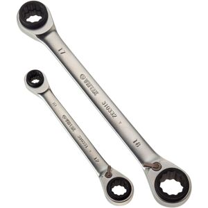 VIRAX Set Di 2 Chiavi A Cricchetto 4 In 1 Con Custodia 310330 VIRAX Set Di 2 Chiavi A Cricchetto 4 In 1 Con Custodia 310330