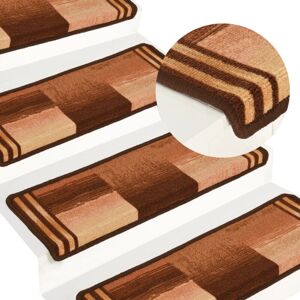 VIDAXL Tappetini Per Scale Autoadesivi 5 Pz 65x21x4 Cm Marroni - VIDAXL Tappetini Per Scale Autoadesivi 5 Pz 65x21x4 Cm Marroni -
