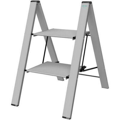 COLOMBO Leonardo 2 Sgabello Scala Pieghevole 2 Gradini Alluminio Anodizzato Portata 150 Kg Made In Italy Colore Grigio COLOMBO Leonardo 2 Sgabello Scala Pieghevole 2 Gradini Alluminio Anodizzato Portata 150 Kg Made In Italy Colore Grigio