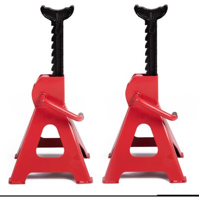 AMC Coppia Cavalletti 6 Ton 9 Livelli Per Auto Con Leva Di Sicurezza Professionale AMC Coppia Cavalletti 6 Ton 9 Livelli Per Auto Con Leva Di Sicurezza Professionale