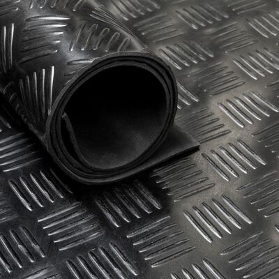 Vivol Modello Traanplaat Tappeto di Gomma Nero - 3mm, 140cm di Larghezza Vivol Modello Traanplaat Tappeto di Gomma Nero - 3mm, 140cm di Larghezza