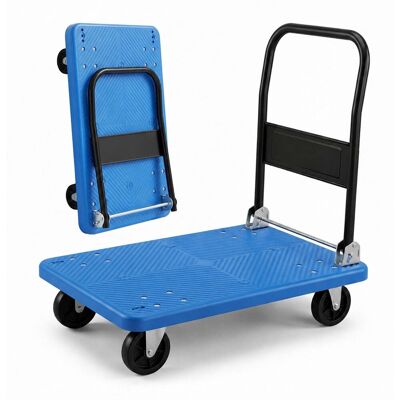RELAXDAYS Carrello Piattaforma 300 Kg, Pieghevole, Manico Ergonomico, 2 Ruote Piroettanti, Ampia Piattaforma, Blu RELAXDAYS Carrello Piattaforma 300 Kg, Pieghevole, Manico Ergonomico, 2 Ruote Piroettanti, Ampia Piattaforma, Blu