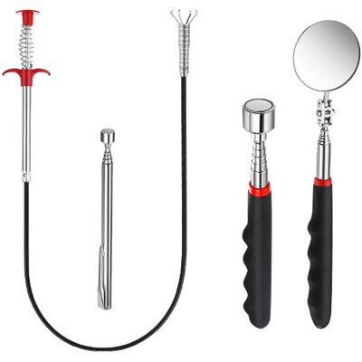 OEM Magnete Telescopico, Morsetto Telescopico Magnetico, Set Di 4 Utensili Per Meccanici Automobilistici, Flessibile E Retrattile, Per Prelievo Utensili, Riparazione, Ispezione OEM Magnete Telescopico, Morsetto Telescopico Magnetico, Set Di 4 Utensili Per Meccanici Automobilistici, Flessibile E Retrattile, Per Prelievo Utensili, Riparazione, Ispezione