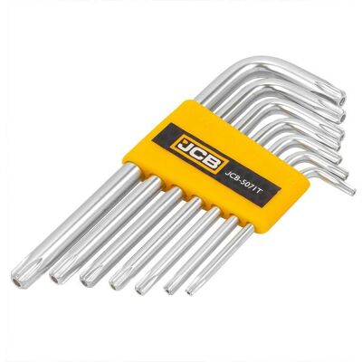 JCB Set Di Chiavi Torx Con Foro, 7 Pezzi, T10h-t40h, Tipo L, Acciaio Cr-v JCB Set Di Chiavi Torx Con Foro, 7 Pezzi, T10h-t40h, Tipo L, Acciaio Cr-v