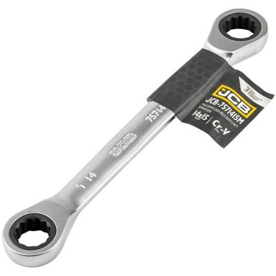 JCB Chiave A Cricchetto A Doppia Estremità 14x15mm Cr-v 12 Punte JCB Chiave A Cricchetto A Doppia Estremità 14x15mm Cr-v 12 Punte