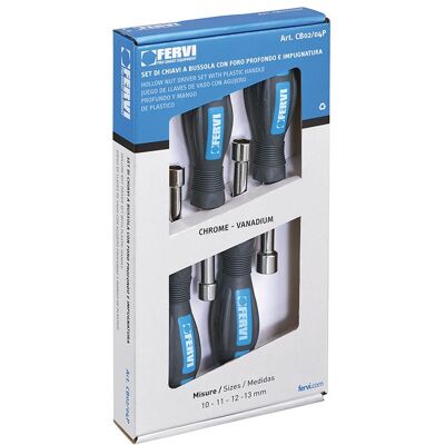 FERVI FERVI Set di 4 Chiavi a Bussola a Foro Profondo - Utensili FERVI FERVI Set di 4 Chiavi a Bussola a Foro Profondo - Utensili