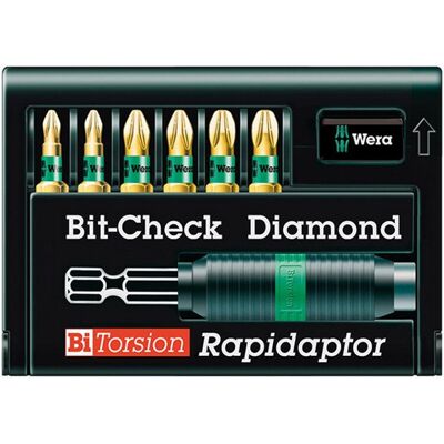 Set di punte PZ Wera Rapidaptor da 7 pezzi - Durata e Velocità Set di punte PZ Wera Rapidaptor da 7 pezzi - Durata e Velocità