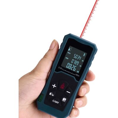 TIGREZY Telemetro Laser Con Formula Pitagorica, Misurazione Della Distanza, Calcolo Di Area/volume, Portata 60 M - Batterie Non Incluse TIGREZY Telemetro Laser Con Formula Pitagorica, Misurazione Della Distanza, Calcolo Di Area/volume, Portata 60 M - Batterie Non Incluse