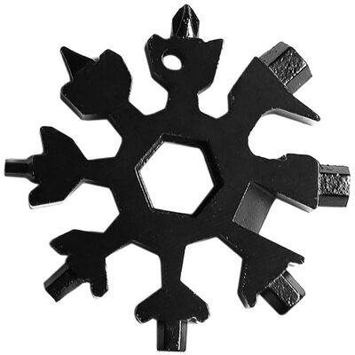 FORTUNEVILLE Chiave Multifunzione A Fiocco Di Neve N. 18 In 1, Strumento Di Riparazione Portatile In Lega, Forma Ottagonale, Include Chiave A Mano, Cacciavite E Apribottiglie, 6,2 X 6,2 Cm, Nera. FORTUNEVILLE Chiave Multifunzione A Fiocco Di Neve N. 18 In 1, Strumento Di Riparazione Portatile In Lega, Forma Ottagonale, Include Chiave A Mano, Cacciavite E Apribottiglie, 6,2 X 6,2 Cm, Nera.