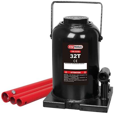 KSTOOLS Cavalletto idraulico a bottiglia - 32T - 160.0259 - Carico massimo 32T KSTOOLS Cavalletto idraulico a bottiglia - 32T - 160.0259 - Carico massimo 32T