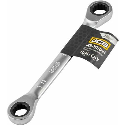 JCB Chiave A Cricchetto A Doppia Estremità 12x14mm Cr-v 12 Punte JCB Chiave A Cricchetto A Doppia Estremità 12x14mm Cr-v 12 Punte