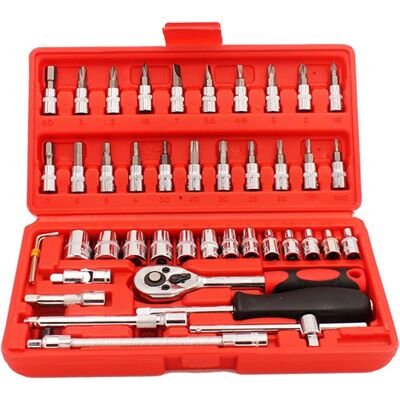 OEM Set Di 46 Bussole Da 1/4" - Chiave Regolabile - Punte Per Cacciavite - Set Flessibile - Aste Di Prolunga - Per W/reversibile - Cricchetto - Spann OEM Set Di 46 Bussole Da 1/4" - Chiave Regolabile - Punte Per Cacciavite - Set Flessibile - Aste Di Prolunga - Per W/reversibile - Cricchetto - Spann