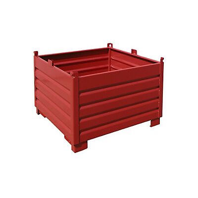 Eurokraft pro Contenitore raccolta - 1,0 m³, Acciaio, Rosso, Impilabile Eurokraft pro Contenitore raccolta - 1,0 m³, Acciaio, Rosso, Impilabile