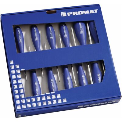 PROMAT Set Di Cacciaviti, Manico Multicomponente Torx® Da 12 Pezzi, Rotondo PROMAT Set Di Cacciaviti, Manico Multicomponente Torx® Da 12 Pezzi, Rotondo